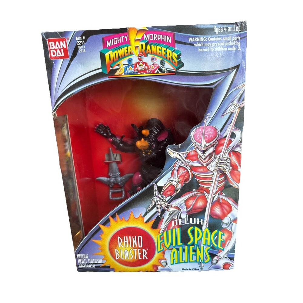 1993 Mighty Morphin Power Rangers Evil Space Aliens Rhino Blaster Figure Bandai